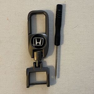 Honda Key Fob Keychain in Black Metal NWT